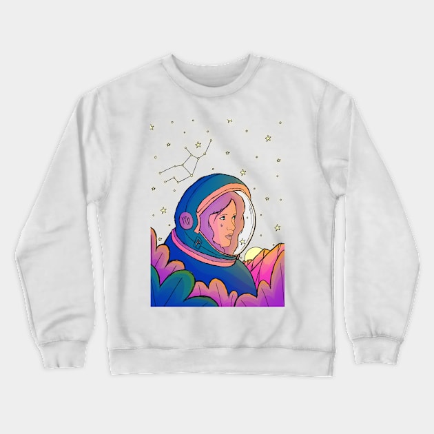 Virgo astronaut Crewneck Sweatshirt by Swadeillustrations